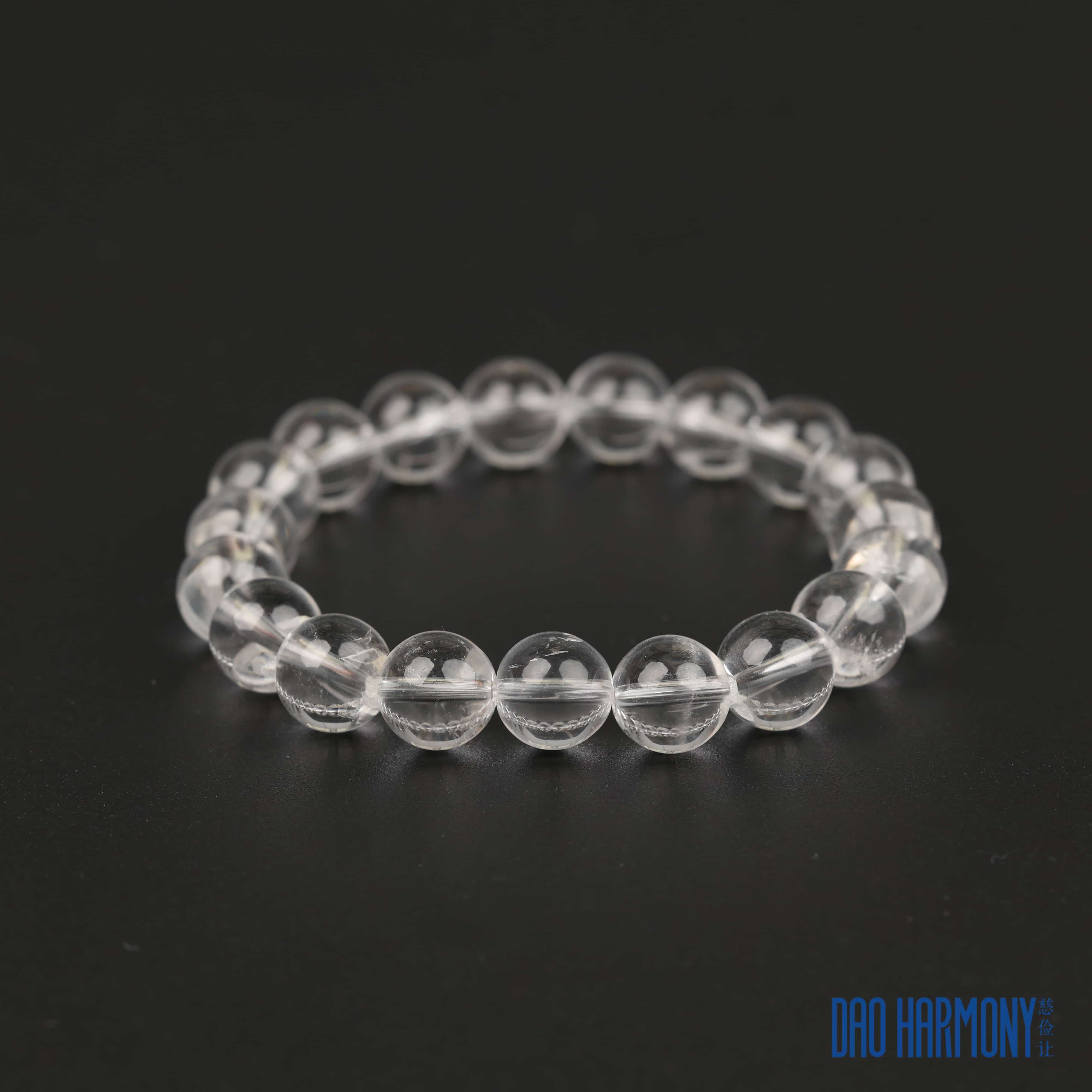 Natural white crystal bracelet five elements gold