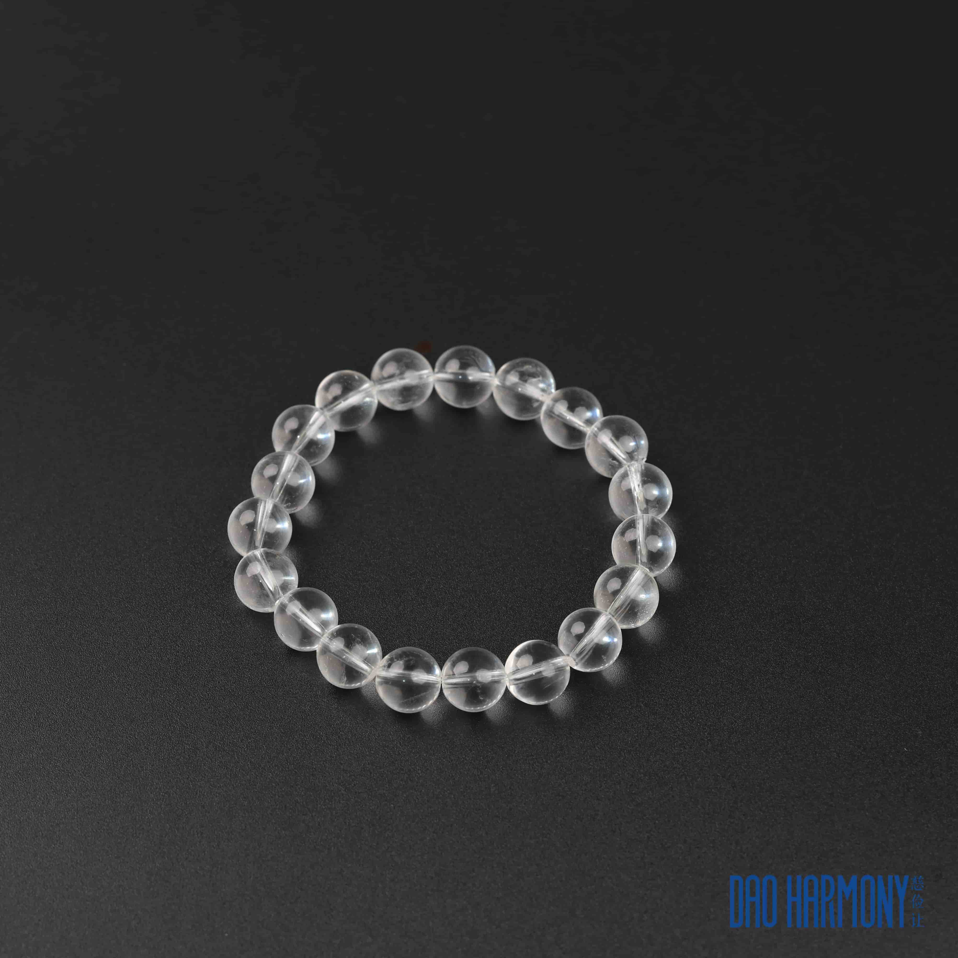 Natural white crystal bracelet five elements gold