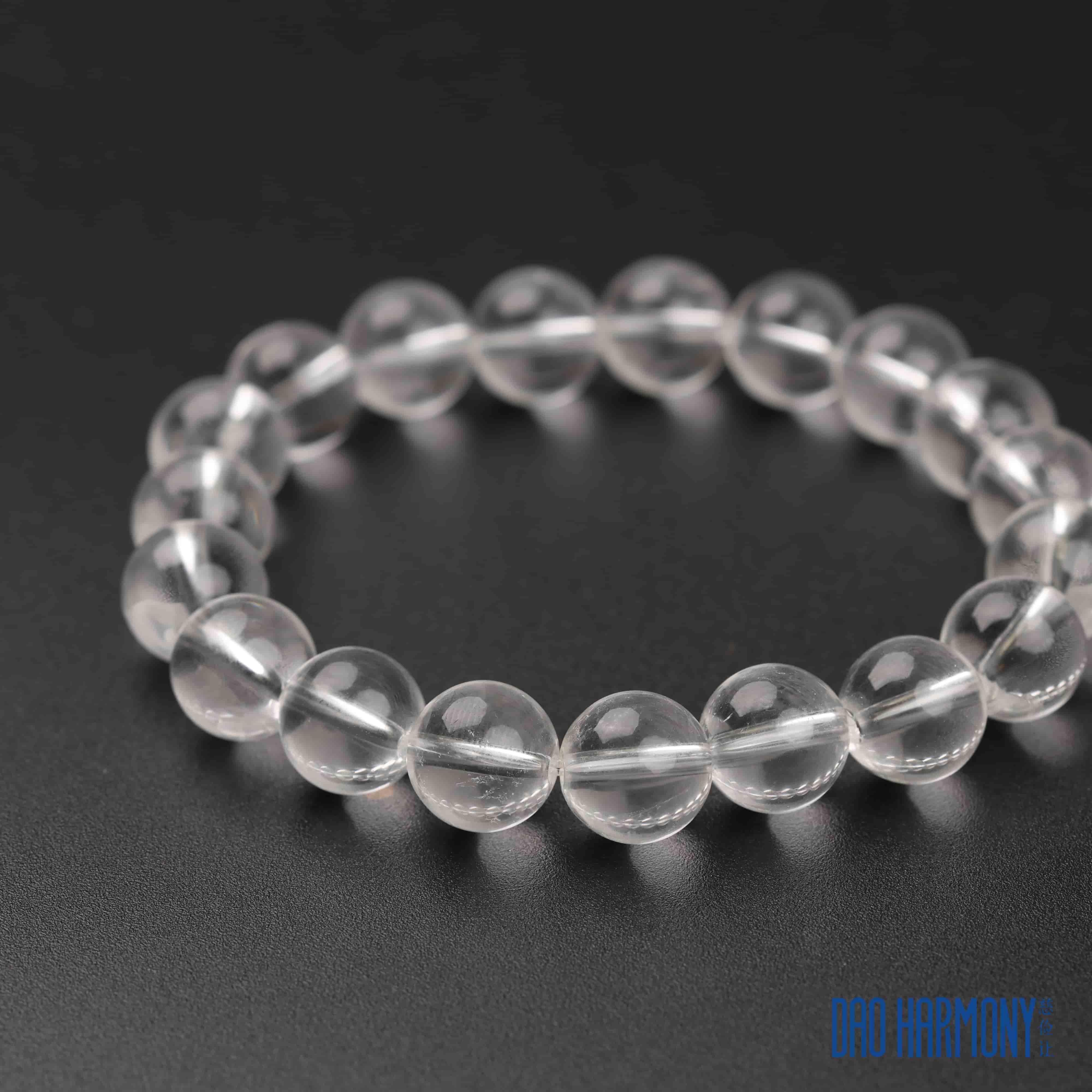 Natural white crystal bracelet five elements gold