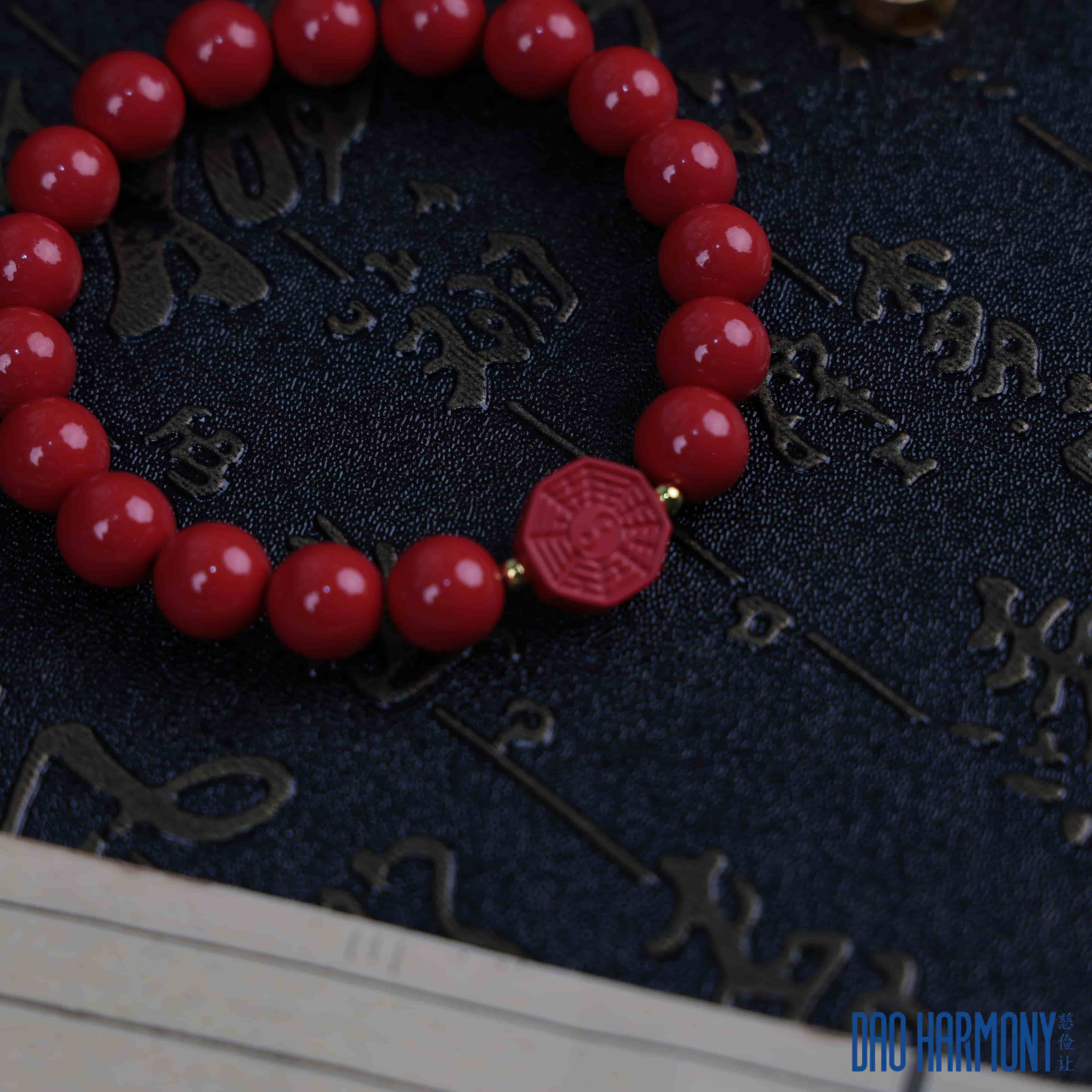 Taoist Cinnabar Tai Chi Pattern Bracelet