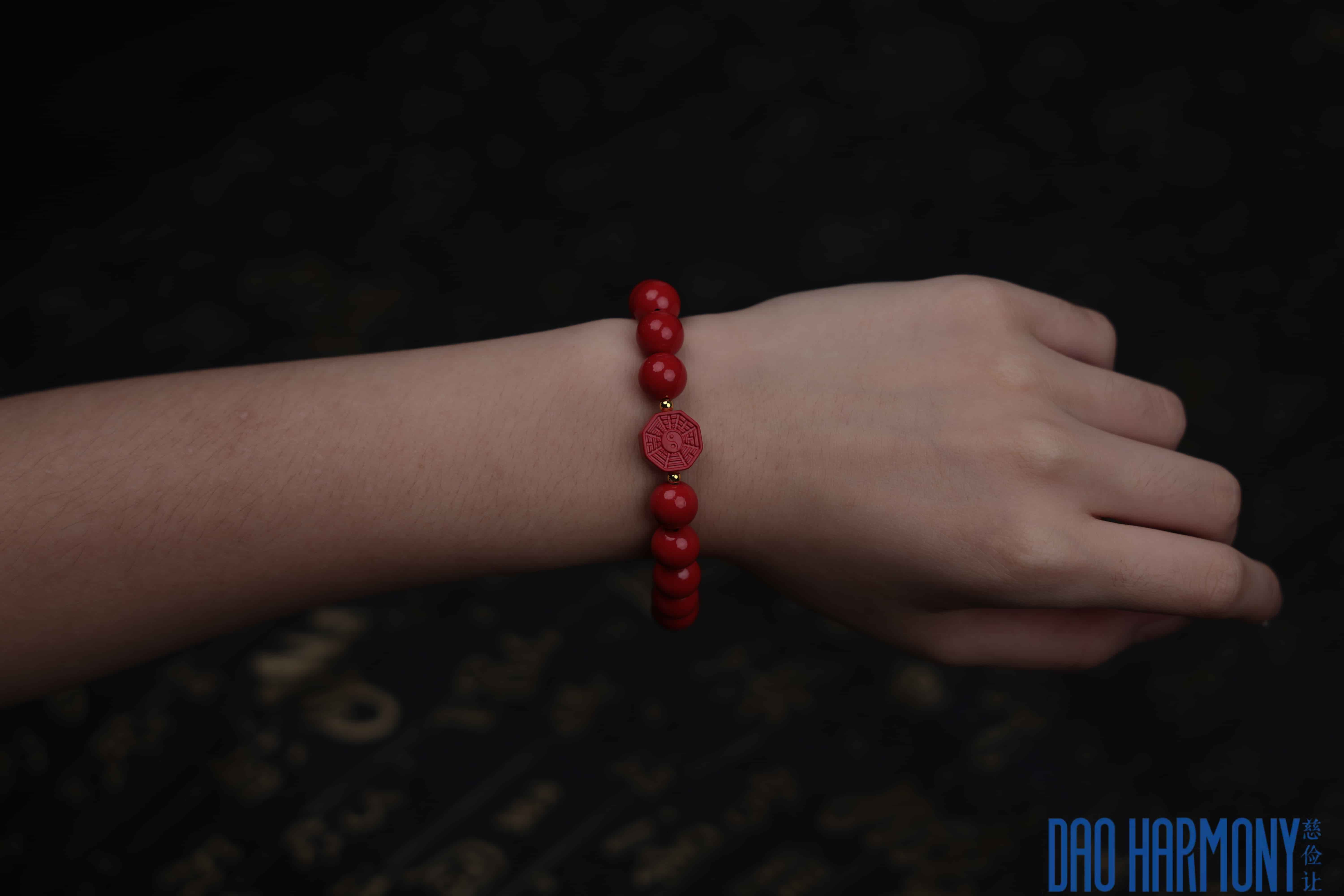 Taoist Cinnabar Tai Chi Pattern Bracelet