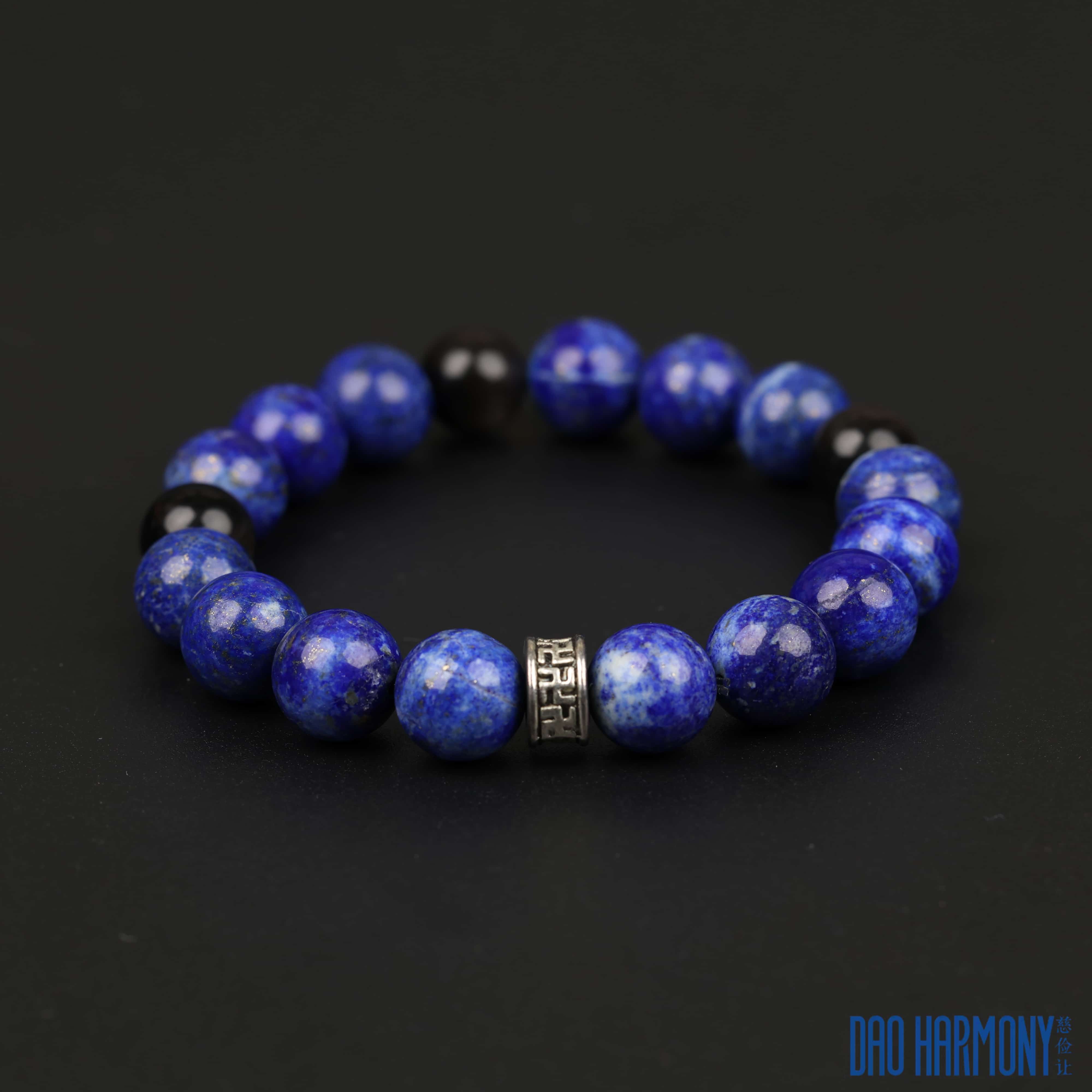 Lapis Lazuli and Obsidian Bracelet