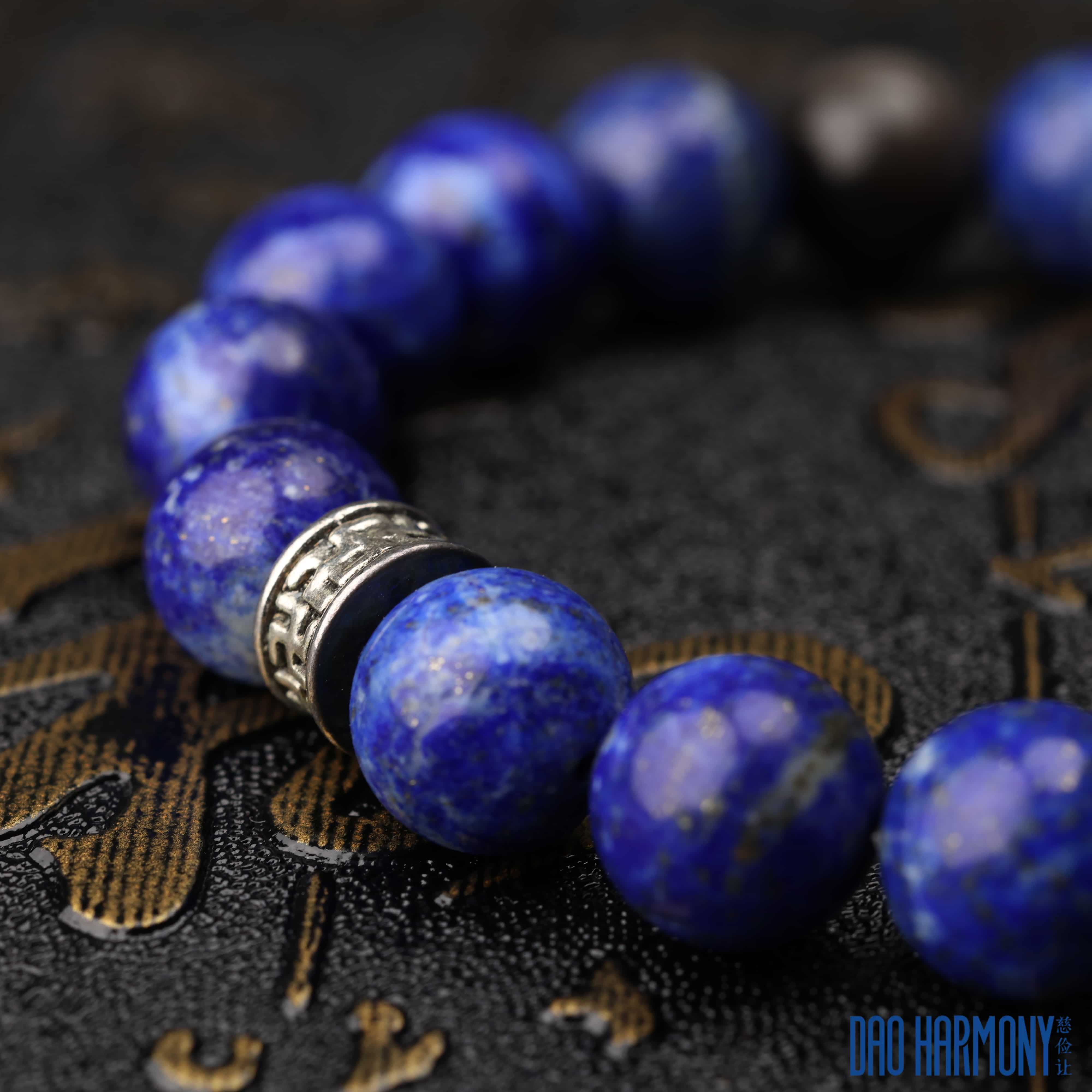 Lapis Lazuli and Obsidian Bracelet