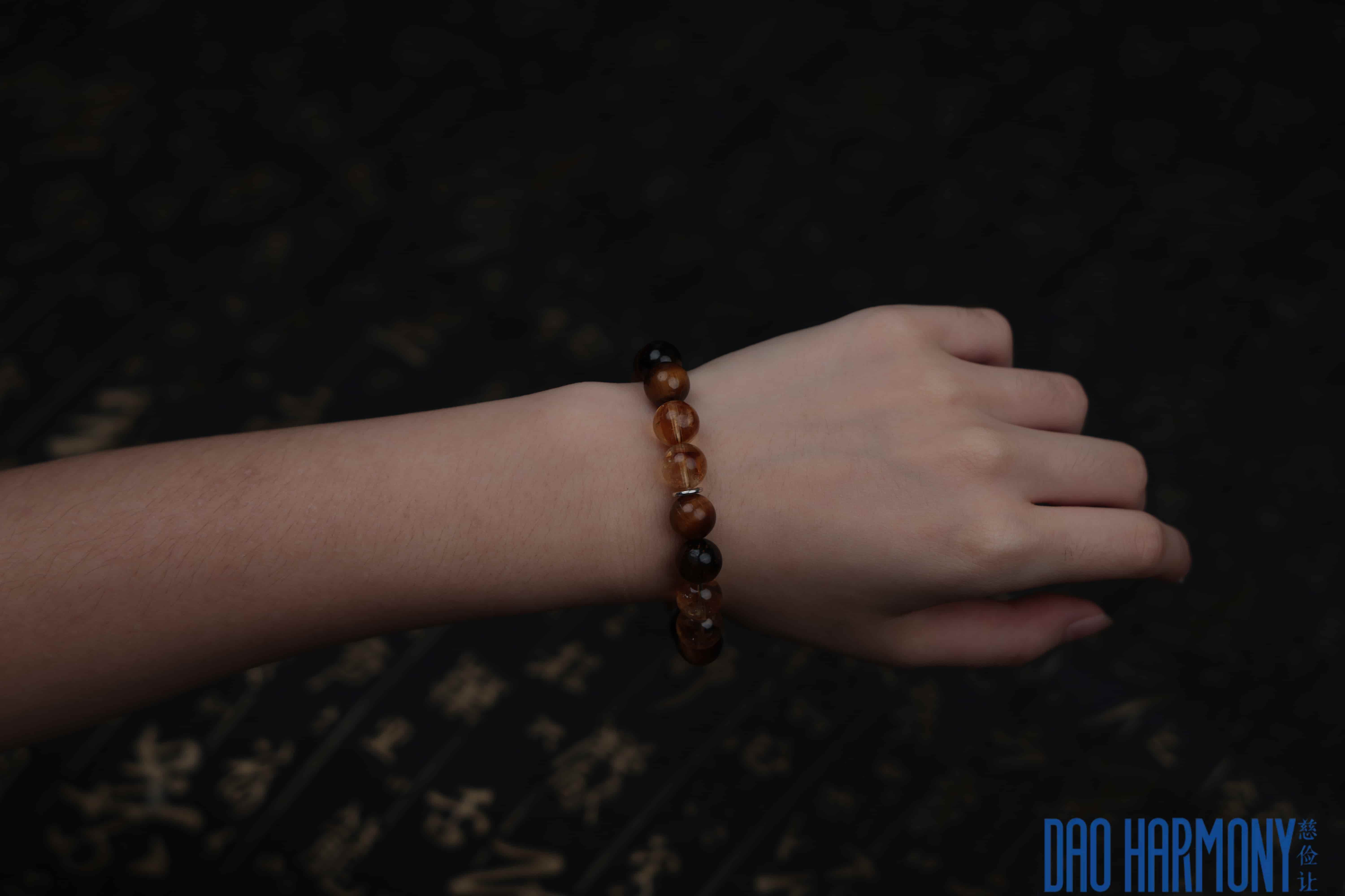 Yellow Tower Quartz with Cats Eye Bracelet